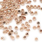 Brass Crimp Beads, Rose Gold, 2.5x1.8mm, Hole: 1.5mm(KK-S509-01RS-01)