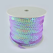 Lt.Purple With AB Color Paillette/Sequins Roll, 6mm in diameter, 100 yards/roll(X-BS24Y)