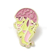 Cute Deep Sea Animal Enamel Pins, Badge, Golden Alloy Brooch for Backpack Clothes, Jellyfish, 30x19x1.5mm(JEWB-P030-I02)