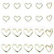 20Pcs 2 Styles Brass Linking Rings, Heart, Real 14K Gold Plated, 9~12x10~13mm, 10pcs/style(KK-YW0002-31)