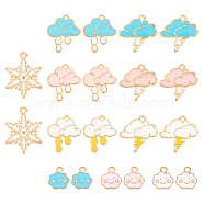 ARRICRAFT Weather Theme Alloy Enamel Pendants, Mixed Shapes, Golden & Light Gold, Mixed Color, 20pcs/box(ENAM-AR0001-05)