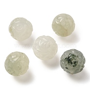 Natural Jade Carved Beads, Round, 12.5~14mm, Hole: 1.4mm(G-P550-23)