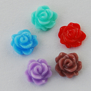 Resin Cabochons, Flower, Mixed Color, 6x3mm(CRES-B3430-M)