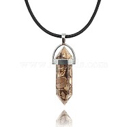 Dyed Natural Shell Pendant Necklaces, Bullet, Dark Goldenrod, No Size(IC1467-6)