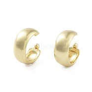 Plain Brass Flat Cuff Earrings, Long-Lasting Plated, Cadmium Free & Lead Free, Real 18K Gold Plated, 16x6.5mm(EJEW-Q811-40G)