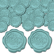 Adhesive Wax Seal Stickers, Envelope Seal Decoration, For Craft Scrapbook DIY Gift, Wave, 30mm, 100pcs(DIY-CP0010-58A)