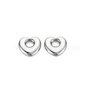 304 Stainless Steel Charms, Heart, Stainless Steel Color, 12x12x3mm, Hole: 4mm(STAS-N097-152P)