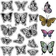 Custom PVC Plastic Clear Stamps, for DIY Scrapbooking, Photo Album Decorative, Cards Making, Stamp Sheets, Film Frame, Butterfly, 160x110x3mm(DIY-WH0439-0107)