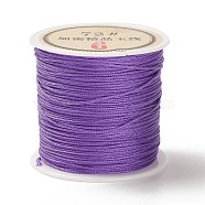 50 Yards Nylon Chinese Knot Cord, Nylon Jewelry Cord for Jewelry Making, Purple, 0.8mm(NWIR-C003-01A-12)