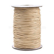 Braided Korean Waxed Polyester Cords, BurlyWood, 1mm, about 174.97 yards(160m)/roll(YC-T002-1.0mm-117)