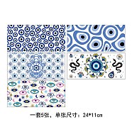 5 Sheets PVC Rub on Transfer Stickers, Waterproof Cup Wrap Transfer Decals, Evil Eye, 240x110mm(DIY-WH20021-001)