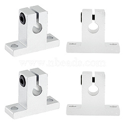 Aluminum Alloy Linear Motion Rail Clamping, Rod Rail Guide Support, Axis Holders, T-shaped, Platinum, 42x14x32.5mm, Hole: 8mm & 5.7mm(FIND-WH0061-18B)