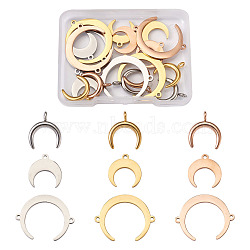 Stainless Steel Links Connectors & Pendants, Moon, Mixed Color, 18pcs/box(STAS-TA0004-53)