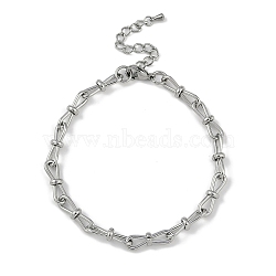 Anti-Tarnish 304 Stainless Steel 8 Shaped Link Chain Anklets, Stainless Steel Color, 8-3/8 inch(21.3cm)(AJEW-A057-08P)