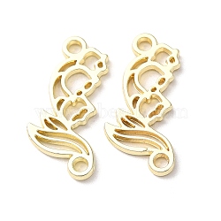 Eco-Friendly Alloy Connector Charms, Hollow Flower Links, Golden, 19x9.5~10x1mm, Hole: 1.6mm(PALLOY-M215-06G)