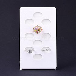Rectangle Acrylic Finger Rings Display Tray Stands, with 10 Grids Holder, Jewelry Storage Box, White, 9x6x14.5cm(ODIS-P008-02)