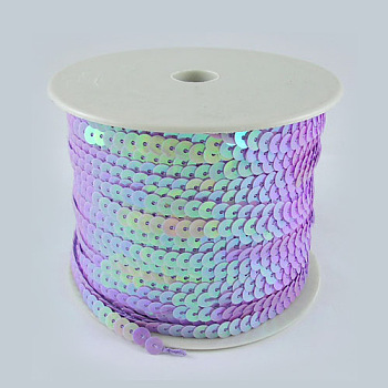 Lt.Purple With AB Color Paillette/Sequins Roll, 6mm in diameter, 100 yards/roll