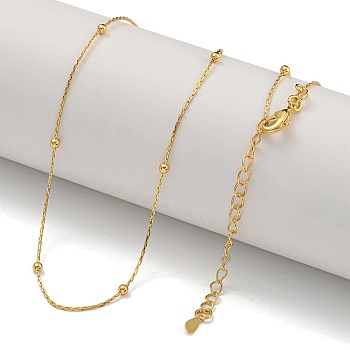 Brass Cardano Chain Necklaces for Women, Real 18K Gold Plated, 17.72 inch(45cm)