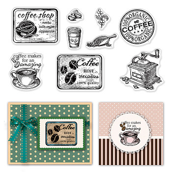 PVC Plastic Stamps, for DIY Scrapbooking, Photo Album Decorative, Cards Making, Stamp Sheets, Drink Pattern, 16x11x0.3cm