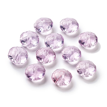 Transparent Acrylic Beads, Faceted, Rondelle, Thistle, 8.5x5mm, Hole: 1.8mm