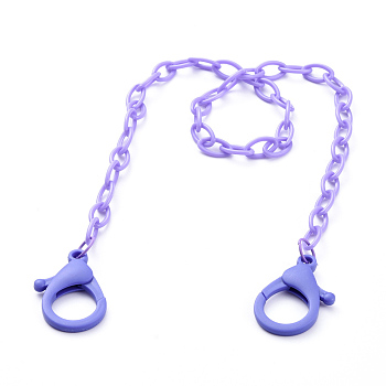 Personalized ABS Plastic Cable Chain Necklaces, Handbag Chains, with Plastic Lobster Claw Clasps, Lilac, 22.24 inch(56.5cm)