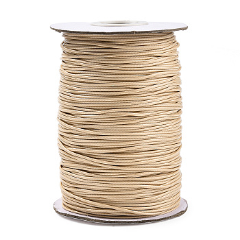 Braided Korean Waxed Polyester Cords, BurlyWood, 1mm, about 174.97 yards(160m)/roll