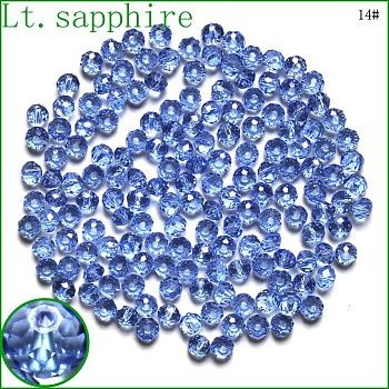 Imitation Austrian Crystal Beads, Grade AAA, Faceted, Rondelle, Cornflower Blue, 4x3mm, Hole: 0.7~0.9mm