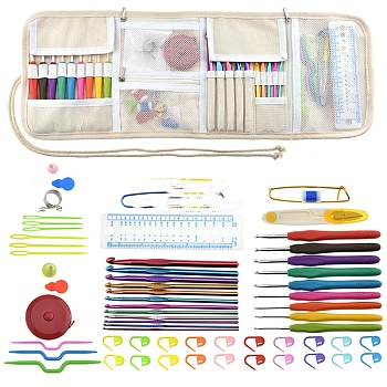 Sewing Tool Sets, including Aluminum Pin, Crochet Hook, Twist Pin, Scissor, Mixed Color, 180x130mm
