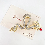 Dragon Alloy Rhinestone Large Claw Hair Clips, for Women Girl Thick Hair, Golden, 65x115mm(PW-WG25049-01)