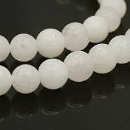 Natural Round White Jade Bead Strands, 6mm, Hole: 1mm, about 65pcs/strand,15.7 inch(G-P070-01-6mm)