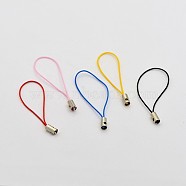 Mobile Phone Strap, DIY Cell Phone Straps, Nylon Cord Loop with Iron Ends, Platinum, Mixed Color, 50mm(MAK-M006-M)