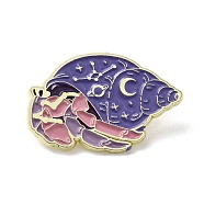 Cute Deep Sea Animal Enamel Pins, Badge, Golden Alloy Brooch for Backpack Clothes, Hermit Crab, 20x31x1.5mm(JEWB-P030-I01)