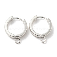 201 Stainless Steel Huggie Hoop Earrings Findings, with Vertical Loop, with 316 Surgical Stainless Steel Earring Pins, Ring, Silver, 16x4mm, Hole: 2.7mm, Pin: 1mm(STAS-A167-01T-S)