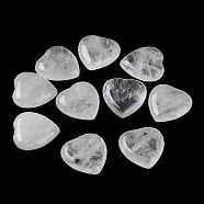 Natural Quartz Crystal Heart Palm Stones, Crystal Pocket Stone for Reiki Balancing Meditation Home Decoration, 20.5x20x7mm(G-M416-09F)