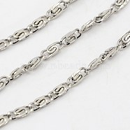 304 Stainless Steel Lumachina Chains, Snail Chains, Decorative Chains, Soldered, Stainless Steel Color, 2.5x1mm(CHS-K002-22-2.5mm)