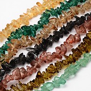Nuggets Glass Beads Strands, Mixed Color, 7~10x5~7x2~3mm, Hole: 1mm, 33 inch(GLAA-P012-01)