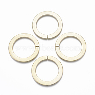 Spray Painted CCB Plastic Linking Rings, Quick Link Connectors, For Jewelry Link Chains Making, Round Ring, Gold, 45x3mm, Inner Diameter: 32mm(CCB-R104-30-02)
