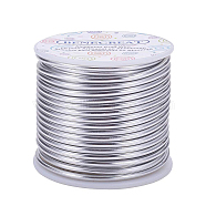 Round Aluminum Wire, Silver, 9 Gauge, 3mm, about 55.77 Feet(17m)/roll(AW-BC0001-3mm-02)