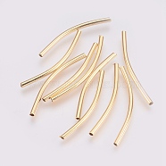 Brass Tube Beads, Nickel Free, Real 18K Gold Plated, 34x2mm, Hole: 1.5mm(X-KK-Q735-395G)