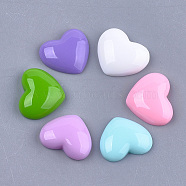 Resin Cabochons, Heart, Mixed Color, 13x15.5~16x4~4.5mm(X-CRES-T010-116)