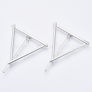 Alloy Hollow Geometric Hair Pin, Ponytail Holder Statement, Hair Accessories for Women, Cadmium Free & Lead Free, Triangle, Platinum, 56x50mm, Clip: 62mm long(PHAR-N005-015P)