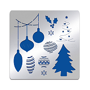Stainless Steel Cutting Dies Stencils, for DIY Scrapbooking/Photo Album, Decorative Embossing DIY Paper Card, Matte Style, Stainless Steel Color, Christmas Tree Pattern, 15.6x15.6cm(DIY-WH0279-062)