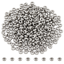 202 Stainless Steel Beads, Rondelle, Stainless Steel Color, 4x2mm, Hole: 1.8mm, 300pcs/box(STAS-NB0001-64A)