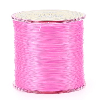Flat Japanese Crystal Elastic Stretch Thread, for Bracelets Gemstone Jewelry Making Beading Craft, Pearl Pink, 0.5mm, about 328 yards(300m)/roll