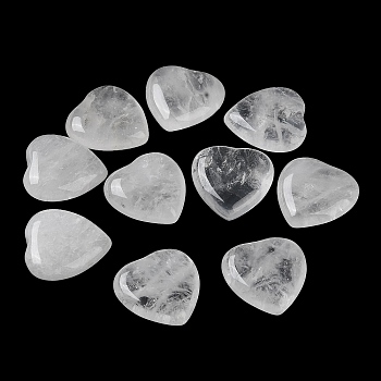 Natural Quartz Crystal Heart Palm Stones, Crystal Pocket Stone for Reiki Balancing Meditation Home Decoration, 20.5x20x7mm