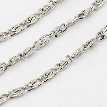 304 Stainless Steel Lumachina Chains, Snail Chains, Decorative Chains, Soldered, Stainless Steel Color, 2.5x1mm
