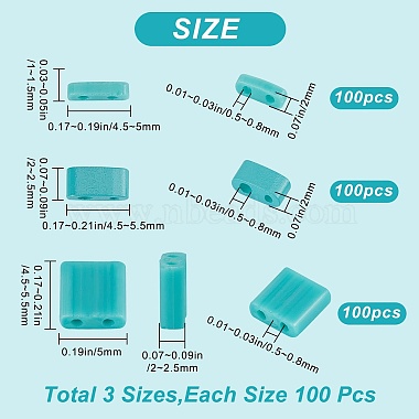 300Pcs 3 Style 2-Hole Baking Painted Glass Seed Beads(SEED-CN0001-06)-2