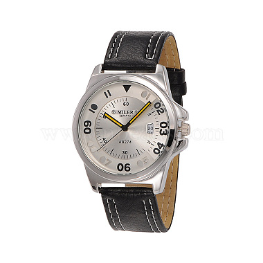 Stainless Steel Leather Quartz Wristwatches(WACH-N037-04D)-2