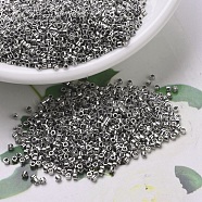 MIYUKI Delica Beads, Cylinder, Japanese Seed Beads, 11/0, (DB0038) Palladium Plated, 1.3x1.6mm, Hole: 0.8mm, about 2000pcs/bottle, 10g/bottle(SEED-JP0008-DB0038)