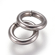 304 Stainless Steel Jump Rings, Soldered Jump Rings, Closed Jump Rings, Stainless Steel Color, 18 Gauge, 5x1mm, Inner Diameter: 3mm(X-STAS-E482-15A)